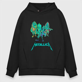 Мужское худи Oversize хлопок с принтом Metallica зеленый неон в Кировске, френч-терри — 70% хлопок, 30% полиэстер. Мягкий теплый начес внутри —100% хлопок | боковые карманы, эластичные манжеты и нижняя кромка, капюшон на магнитной кнопке | Тематика изображения на принте: metal | metalhead | metallica | rock | джеймсхетфилд | кирк хэммет | ларс ульрих | металика | металл | металлика | роберт трухильо | робот | рок