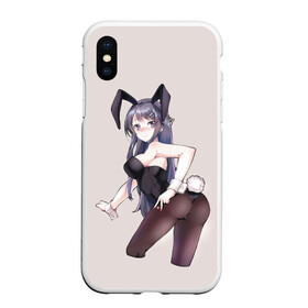 Чехол для iPhone XS Max матовый с принтом Bunny Girl в Кировске, Силикон | Область печати: задняя сторона чехла, без боковых панелей | anime | rascal does not dream of bunny girl senpai | seishun buta yarou wa bunny girl senpai | аниме | сакурадзима май | сакута | этот глупый свин не понимает мечту девочки зайки