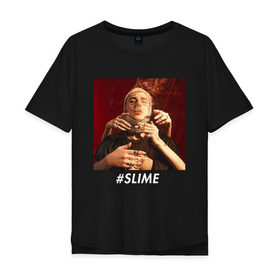 Мужская футболка хлопок Oversize с принтом FACE SLIME в Кировске, 100% хлопок | свободный крой, круглый ворот, “спинка” длиннее передней части | Тематика изображения на принте: 