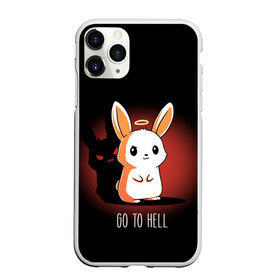 Чехол для iPhone 11 Pro матовый с принтом Go to hell в Кировске, Силикон |  | ад | ангел | дьявол | зайчик | заяц | нимб | рожки | тень | ушки