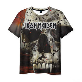 Мужская футболка 3D с принтом Iron Maiden в Кировске, 100% полиэфир | прямой крой, круглый вырез горловины, длина до линии бедер | Тематика изображения на принте: бас | британия | брюс дикинсон | гитара | группа | дева | железная | метал | нико макбрэйн | рок | стив харрис | хеви | яник герс