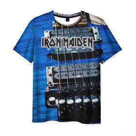 Мужская футболка 3D с принтом Iron Maiden в Кировске, 100% полиэфир | прямой крой, круглый вырез горловины, длина до линии бедер | Тематика изображения на принте: бас | британия | брюс дикинсон | гитара | группа | дева | железная | метал | нико макбрэйн | рок | стив харрис | хеви | яник герс