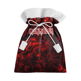 Подарочный 3D мешок с принтом Iron Maiden в Кировске, 100% полиэстер | Размер: 29*39 см | Тематика изображения на принте: бас | британия | брюс дикинсон | гитара | группа | дева | железная | метал | нико макбрэйн | рок | стив харрис | хеви | яник герс