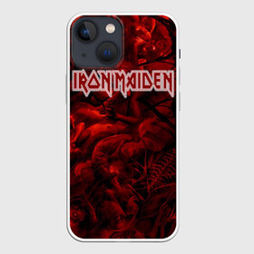 Чехол для iPhone 13 mini с принтом Iron Maiden в Кировске,  |  | бас | британия | брюс дикинсон | гитара | группа | дева | железная | метал | нико макбрэйн | рок | стив харрис | хеви | яник герс