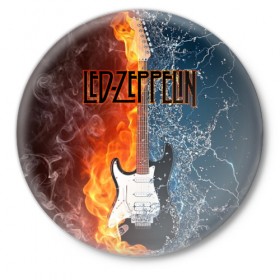 Значок с принтом Led Zeppelin в Кировске,  металл | круглая форма, металлическая застежка в виде булавки | блюз рок | британская | группа | джимми пейдж | джон пол джонс | роберт плант | рок | фолк рок | хард рок | хеви метал