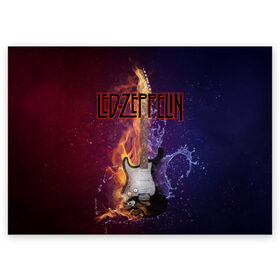 Поздравительная открытка с принтом Led Zeppelin в Кировске, 100% бумага | плотность бумаги 280 г/м2, матовая, на обратной стороне линовка и место для марки
 | Тематика изображения на принте: блюз рок | британская | группа | джимми пейдж | джон пол джонс | роберт плант | рок | фолк рок | хард рок | хеви метал