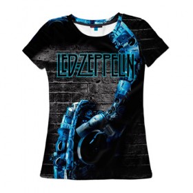 Женская футболка 3D с принтом Led Zeppelin в Кировске, 100% полиэфир ( синтетическое хлопкоподобное полотно) | прямой крой, круглый вырез горловины, длина до линии бедер | блюз рок | британская | группа | джимми пейдж | джон пол джонс | роберт плант | рок | фолк рок | хард рок | хеви метал