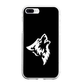 Чехол для iPhone 7Plus/8 Plus матовый с принтом Animal Wolf Black в Кировске, Силикон | Область печати: задняя сторона чехла, без боковых панелей | Тематика изображения на принте: animal | black | wolf | волк | черный