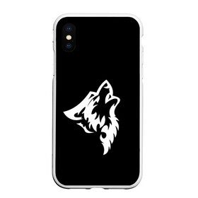 Чехол для iPhone XS Max матовый с принтом Animal Wolf Black в Кировске, Силикон | Область печати: задняя сторона чехла, без боковых панелей | animal | black | wolf | волк | черный