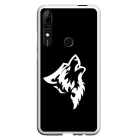 Чехол для Honor P Smart Z с принтом Animal Wolf Black в Кировске, Силикон | Область печати: задняя сторона чехла, без боковых панелей | animal | black | wolf | волк | черный