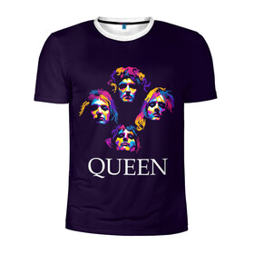 Мужская футболка 3D спортивная с принтом Queen в Кировске, 100% полиэстер с улучшенными характеристиками | приталенный силуэт, круглая горловина, широкие плечи, сужается к линии бедра | queen | брайан мэи | британская | группа | джон дикон | королева | роджер тейлор | рок | фредди меркьюри