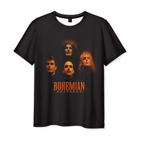 Мужская футболка 3D с принтом Queen Bohemian Rhapsody в Кировске, 100% полиэфир | прямой крой, круглый вырез горловины, длина до линии бедер | queen | брайан мэи | британская | группа | джон дикон | королева | роджер тейлор | рок | фредди меркьюри