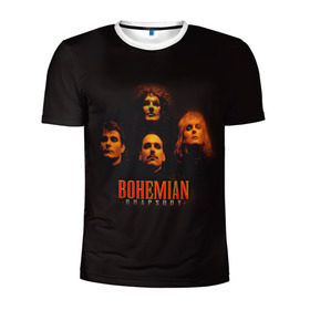 Мужская футболка 3D спортивная с принтом Queen Bohemian Rhapsody в Кировске, 100% полиэстер с улучшенными характеристиками | приталенный силуэт, круглая горловина, широкие плечи, сужается к линии бедра | queen | брайан мэи | британская | группа | джон дикон | королева | роджер тейлор | рок | фредди меркьюри