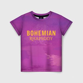 Детская футболка 3D с принтом Queen Bohemian Rhapsody в Кировске, 100% гипоаллергенный полиэфир | прямой крой, круглый вырез горловины, длина до линии бедер, чуть спущенное плечо, ткань немного тянется | Тематика изображения на принте: queen | богемская рапсодия | брайан мэи | британская | группа | королева | роджер тейлор | рок | фредди меркьюри