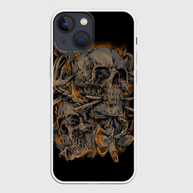 Чехол для iPhone 13 mini с принтом Черепа в Кировске,  |  | dead | demon | devil | executioner | punisher | rap | rock | satan | skull | swag | каратель | палач | скелет | череп