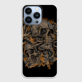 Чехол для iPhone 13 Pro с принтом Черепа в Кировске,  |  | Тематика изображения на принте: dead | demon | devil | executioner | punisher | rap | rock | satan | skull | swag | каратель | палач | скелет | череп