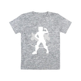 Детская футболка хлопок с принтом FORTNITE x MARSHMELLO в Кировске, 100% хлопок | круглый вырез горловины, полуприлегающий силуэт, длина до линии бедер | Тематика изображения на принте: 