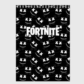 Скетчбук с принтом FORTNITE x MARSHMELLO в Кировске, 100% бумага
 | 48 листов, плотность листов — 100 г/м2, плотность картонной обложки — 250 г/м2. Листы скреплены сверху удобной пружинной спиралью | Тематика изображения на принте: 2019 | armor | armour | cybersport | esport | fortnite | game | llama | logo | броня | игра | киберспорт | лама | фиолетовый | фирменные цвета | фортнайт