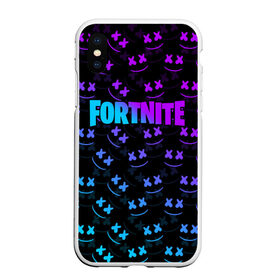 Чехол для iPhone XS Max матовый с принтом FORTNITE x MARSHMELLO в Кировске, Силикон | Область печати: задняя сторона чехла, без боковых панелей | Тематика изображения на принте: 2019 | armor | armour | cybersport | esport | fortnite | game | llama | logo | броня | игра | киберспорт | лама | фиолетовый | фирменные цвета | фортнайт