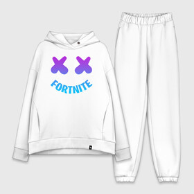 Женский костюм хлопок Oversize с принтом FORTNITE x MARSHMELLO NEON в Кировске,  |  | fnchap2 | fortnite | fortnite 2 | fortnite x | marshmello | ninja | ninja hyper streamer | ninja streamer | streamer | tyler blevins | маршмелло | ниндзя | фортнайт | фортнайт 2 | фортнайт глава 2