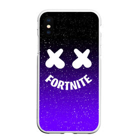 Чехол для iPhone XS Max матовый с принтом FORTNITE x MARSHMELLO в Кировске, Силикон | Область печати: задняя сторона чехла, без боковых панелей | Тематика изображения на принте: 2019 | armor | armour | cybersport | esport | fortnite | game | llama | logo | броня | игра | киберспорт | лама | фиолетовый | фирменные цвета | фортнайт