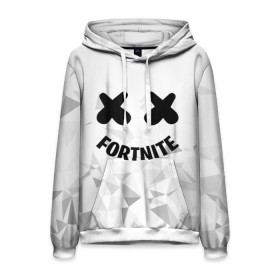 Мужская толстовка 3D с принтом FORTNITE x MARSHMELLO в Кировске, 100% полиэстер | двухслойный капюшон со шнурком для регулировки, мягкие манжеты на рукавах и по низу толстовки, спереди карман-кенгуру с мягким внутренним слоем. | Тематика изображения на принте: 2019 | armor | armour | cybersport | esport | fortnite | game | llama | logo | броня | игра | киберспорт | лама | фиолетовый | фирменные цвета | фортнайт