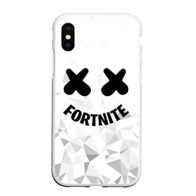 Чехол для iPhone XS Max матовый с принтом FORTNITE x MARSHMELLO в Кировске, Силикон | Область печати: задняя сторона чехла, без боковых панелей | 2019 | armor | armour | cybersport | esport | fortnite | game | llama | logo | броня | игра | киберспорт | лама | фиолетовый | фирменные цвета | фортнайт