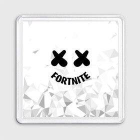 Магнит 55*55 с принтом FORTNITE x MARSHMELLO в Кировске, Пластик | Размер: 65*65 мм; Размер печати: 55*55 мм | 2019 | armor | armour | cybersport | esport | fortnite | game | llama | logo | броня | игра | киберспорт | лама | фиолетовый | фирменные цвета | фортнайт