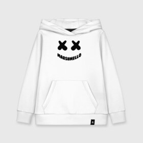 Детская толстовка хлопок с принтом MARSHMELLO в Кировске, 100% хлопок | Круглый горловой вырез, эластичные манжеты, пояс, капюшен | dj | marshmello | usa | америка | клубная музыка | маршмелло | музыка | музыкант