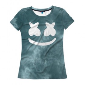 Женская футболка 3D с принтом Clouds в Кировске, 100% полиэфир ( синтетическое хлопкоподобное полотно) | прямой крой, круглый вырез горловины, длина до линии бедер | chris comstock | electronic | joytime iii | marshmallow | marshmello | клубная | маршмелло | маршмеллоу | электронная музыка