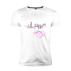 Мужская футболка премиум с принтом Lil Peep в Кировске, 92% хлопок, 8% лайкра | приталенный силуэт, круглый вырез ворота, длина до линии бедра, короткий рукав | gustav | lo fi | runaway | густав | лил | пип | пост эмо | реп | хип хоп | эмо рэп