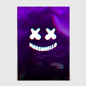 Постер с принтом MARSHMELLO GLITCH в Кировске, 100% бумага
 | бумага, плотность 150 мг. Матовая, но за счет высокого коэффициента гладкости имеет небольшой блеск и дает на свету блики, но в отличии от глянцевой бумаги не покрыта лаком | dj | marshmello | usa | америка | клубная музыка | маршмелло | музыка | музыкант