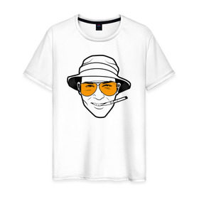 Мужская футболка хлопок с принтом Страх и ненависть в Лас-Вегасе в Кировске, 100% хлопок | прямой крой, круглый вырез горловины, длина до линии бедер, слегка спущенное плечо. | кино | мужчина | очки | панама | стоктон | томпсон | фильм | хантер