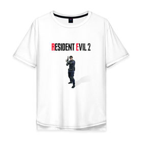 Мужская футболка хлопок Oversize с принтом Resident Evil 2 : Remake (Leon Kennedy) в Кировске, 100% хлопок | свободный крой, круглый ворот, “спинка” длиннее передней части | 