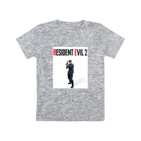 Детская футболка хлопок с принтом Resident Evil 2 : Remake (Leon Kennedy) в Кировске, 100% хлопок | круглый вырез горловины, полуприлегающий силуэт, длина до линии бедер | 