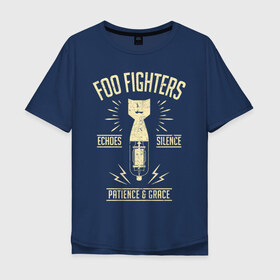 Мужская футболка хлопок Oversize с принтом Foo Fighters в Кировске, 100% хлопок | свободный крой, круглый ворот, “спинка” длиннее передней части | foo fighters | nirvana | альтернативный рок | группы | дейв грол | музыка | постгранж | рок | хард рок