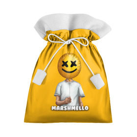 Подарочный 3D мешок с принтом Marshmello в Кировске, 100% полиэстер | Размер: 29*39 см | 