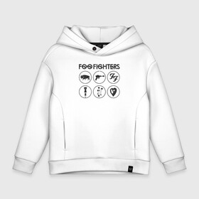 Детское худи Oversize хлопок с принтом Foo Fighters в Кировске, френч-терри — 70% хлопок, 30% полиэстер. Мягкий теплый начес внутри —100% хлопок | боковые карманы, эластичные манжеты и нижняя кромка, капюшон на магнитной кнопке | Тематика изображения на принте: foo fighters | nirvana | альтернативный рок | группы | дейв грол | музыка | постгранж | рок | хард рок