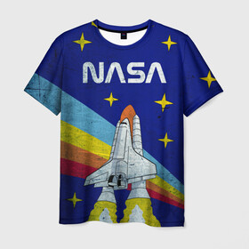 Мужская футболка 3D с принтом NASA в Кировске, 100% полиэфир | прямой крой, круглый вырез горловины, длина до линии бедер | shuttle | space | звёзды | космос | маск | наса | ракета | шатл