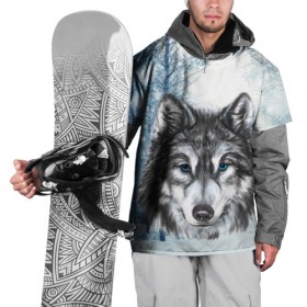 Накидка на куртку 3D с принтом Волк в Кировске, 100% полиэстер |  | big | арт | крупные арты | крупные принты | сумасшедшие арты