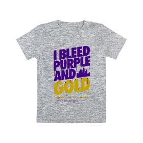 Детская футболка хлопок с принтом Lakers Nation в Кировске, 100% хлопок | круглый вырез горловины, полуприлегающий силуэт, длина до линии бедер | Тематика изображения на принте: 