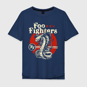 Мужская футболка хлопок Oversize с принтом Foo Fighters в Кировске, 100% хлопок | свободный крой, круглый ворот, “спинка” длиннее передней части | 
