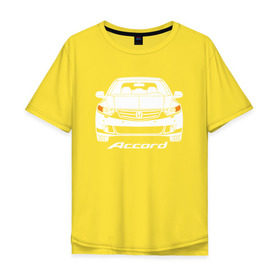 Мужская футболка хлопок Oversize с принтом Honda Accord 8 поколение в Кировске, 100% хлопок | свободный крой, круглый ворот, “спинка” длиннее передней части | accord 8 | honda | honda accord | honda accord 8