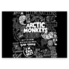 Поздравительная открытка с принтом Arctic Monkeys в Кировске, 100% бумага | плотность бумаги 280 г/м2, матовая, на обратной стороне линовка и место для марки
 | arctic monkeys | алекс тёрнер | арктик манкиз | группы | джейми кук | инди | музыка | мэтт хелдерс | ник омэлли | постпанк | рок