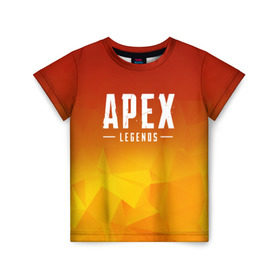 Детская футболка 3D с принтом APEX LEGENDS в Кировске, 100% гипоаллергенный полиэфир | прямой крой, круглый вырез горловины, длина до линии бедер, чуть спущенное плечо, ткань немного тянется | apex | apex legends | battle | battle royal | titanfall | апекс | апекс легендс | батл рояль | битва | война | королевская битва