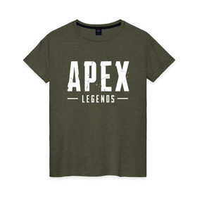 Женская футболка хлопок с принтом APEX LEGENDS (НА СПИНЕ) в Кировске, 100% хлопок | прямой крой, круглый вырез горловины, длина до линии бедер, слегка спущенное плечо | apex | apex legends | battle | battle royal | titanfall | апекс | апекс легендс | батл рояль | битва | война | королевская битва