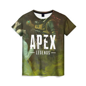 Женская футболка 3D с принтом APEX Legends в Кировске, 100% полиэфир ( синтетическое хлопкоподобное полотно) | прямой крой, круглый вырез горловины, длина до линии бедер | 2 | 2019 | 3 | apex | game | legends | titanfall | игра | титанфолл