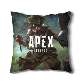 Подушка 3D с принтом APEX Legends в Кировске, наволочка – 100% полиэстер, наполнитель – холлофайбер (легкий наполнитель, не вызывает аллергию). | состоит из подушки и наволочки. Наволочка на молнии, легко снимается для стирки | Тематика изображения на принте: 2 | 2019 | 3 | apex | game | legends | titanfall | игра | титанфолл