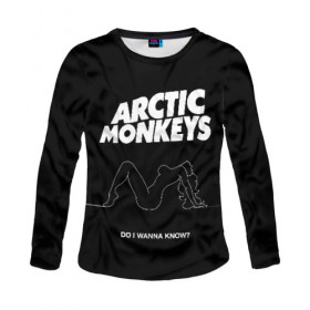 Женский лонгслив 3D с принтом Arctic Monkeys в Кировске, 100% полиэстер | длинные рукава, круглый вырез горловины, полуприлегающий силуэт | arctic monkeys | алекс тёрнер | арктик манкиз | группы | джейми кук | инди | музыка | мэтт хелдерс | ник омэлли | постпанк | рок