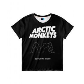 Детская футболка 3D с принтом Arctic Monkeys в Кировске, 100% гипоаллергенный полиэфир | прямой крой, круглый вырез горловины, длина до линии бедер, чуть спущенное плечо, ткань немного тянется | arctic monkeys | алекс тёрнер | арктик манкиз | группы | джейми кук | инди | музыка | мэтт хелдерс | ник омэлли | постпанк | рок